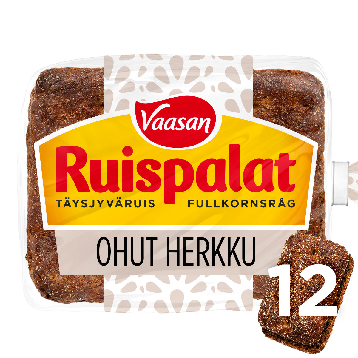 Vaasan Ruispalat Ohut Herkku 390 g 12 pcs Wholegrain Rye Bread