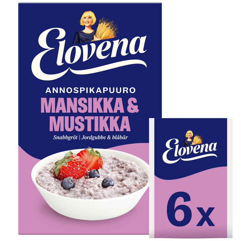 Elovena 240g strawberry & blueberry instant oatmeal