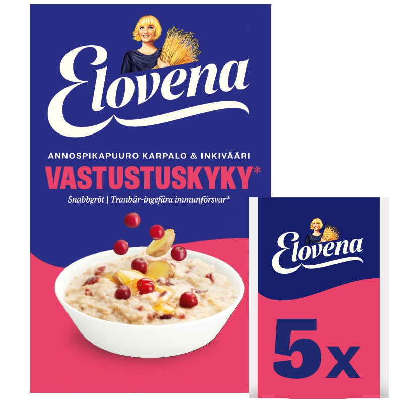 Elovena 175g motståndskraft tranbär-ingefära portionssnabbgröt