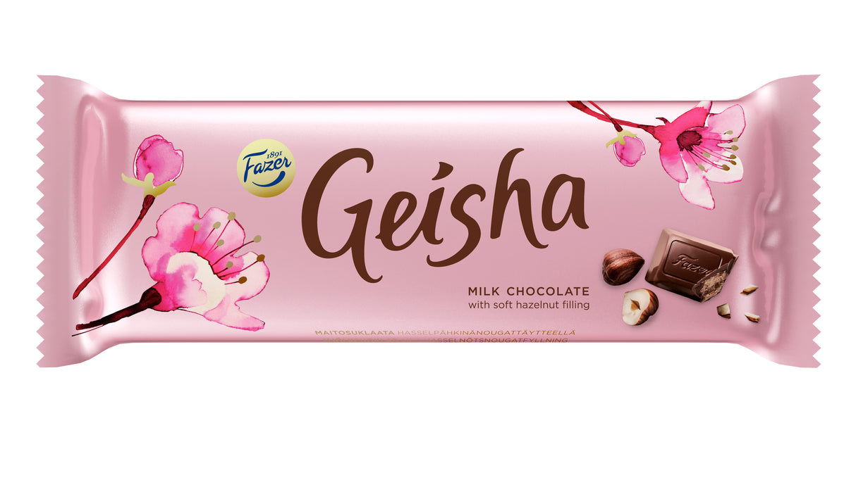 Fazer Geisha hazelnut nougat milk chocolate tablet 100g