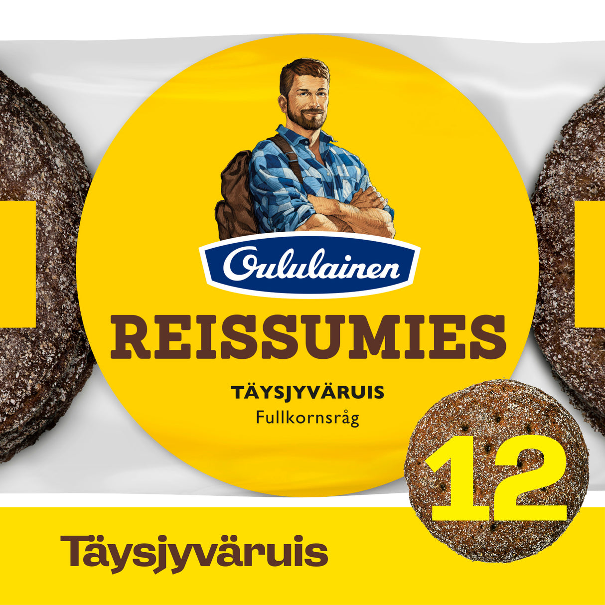 Oululainen Reissumies Fullkornsrye 12st 705g, fullkornsrye bröd