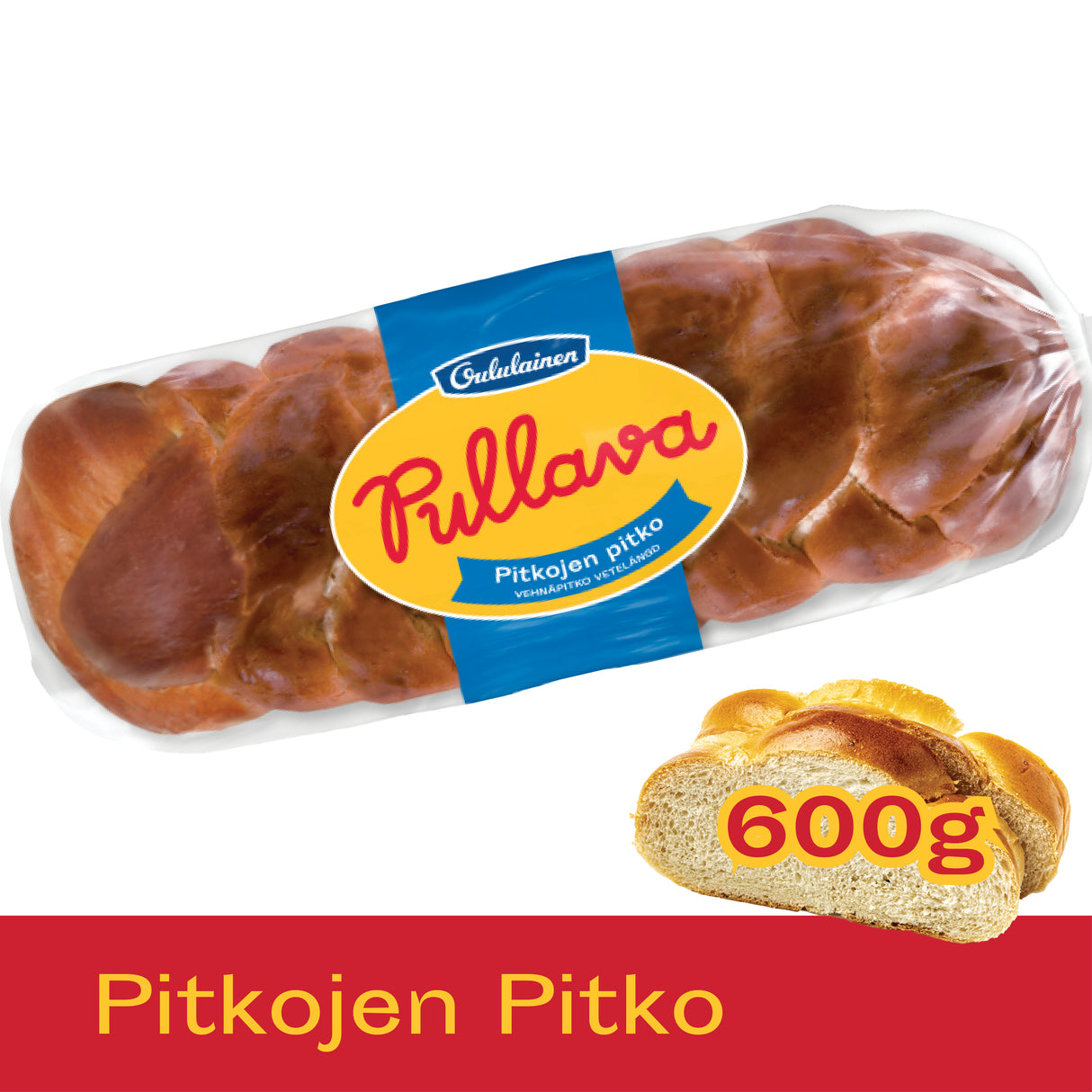 Oululainen Pullava Pitkojen pitko 600g, sweet loaf
