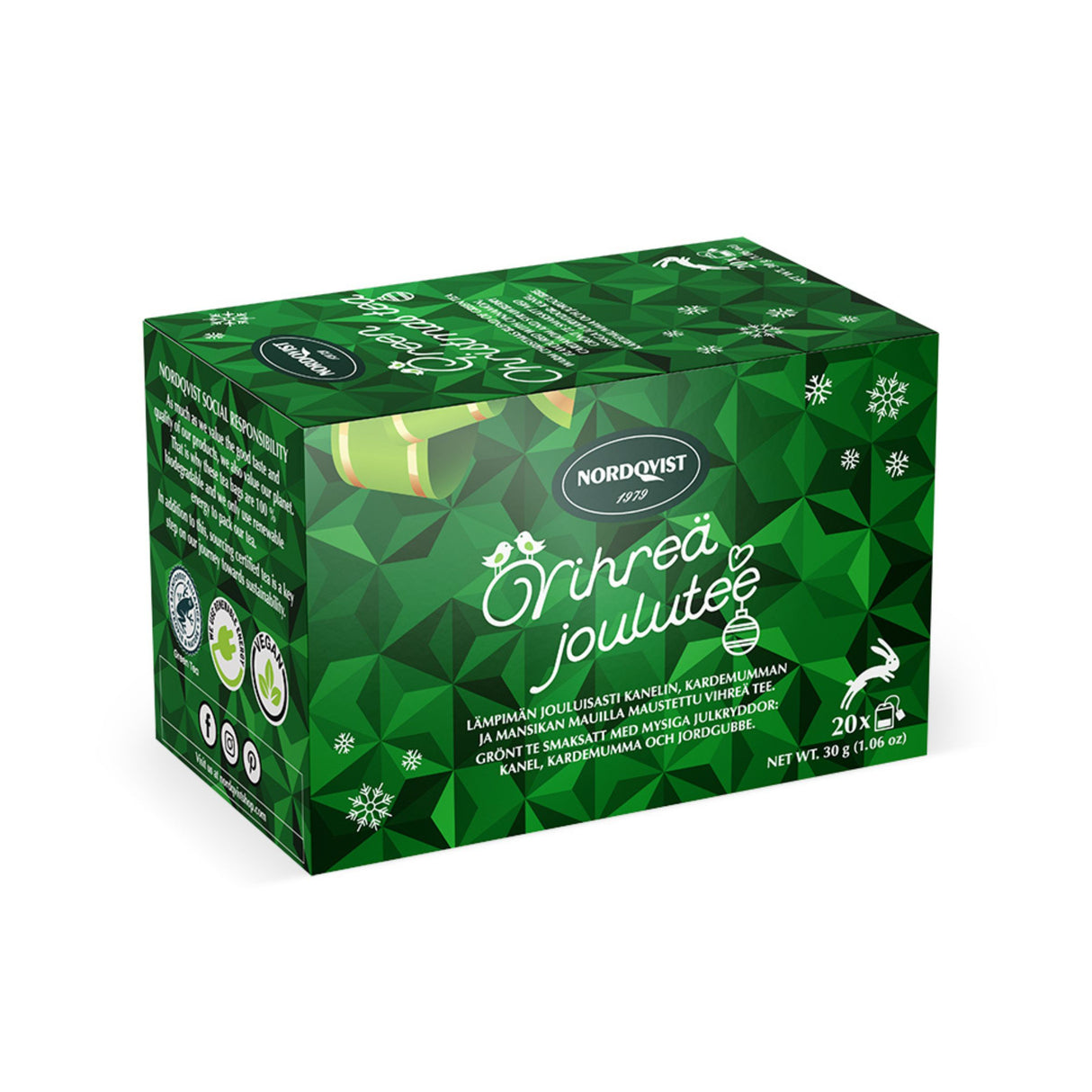 Nordqvist Joulutee vihreä 20 x 1,5 g RFA