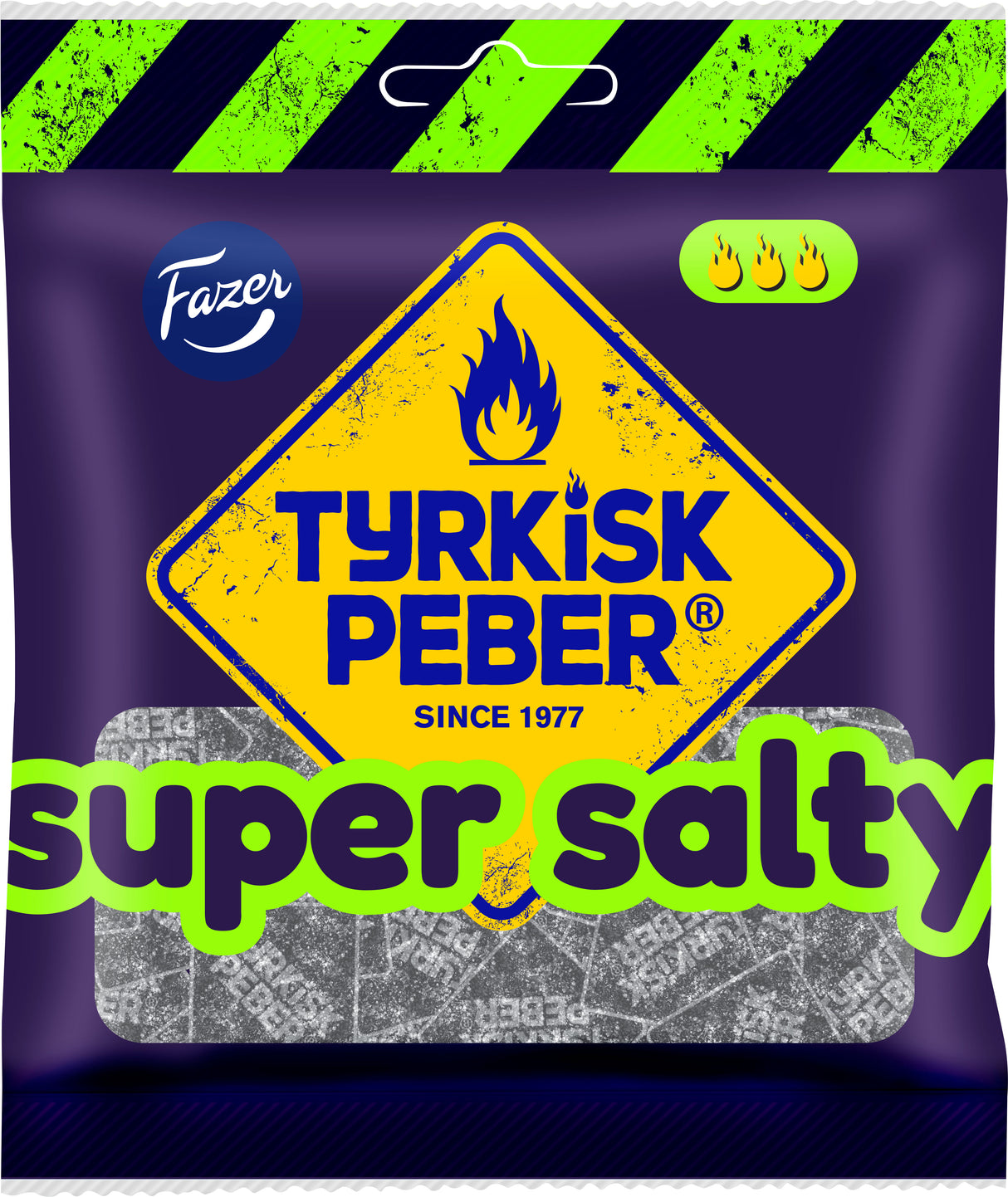 Fazer Tyrkisk Peber Super Salty salmiakkipåse 80g