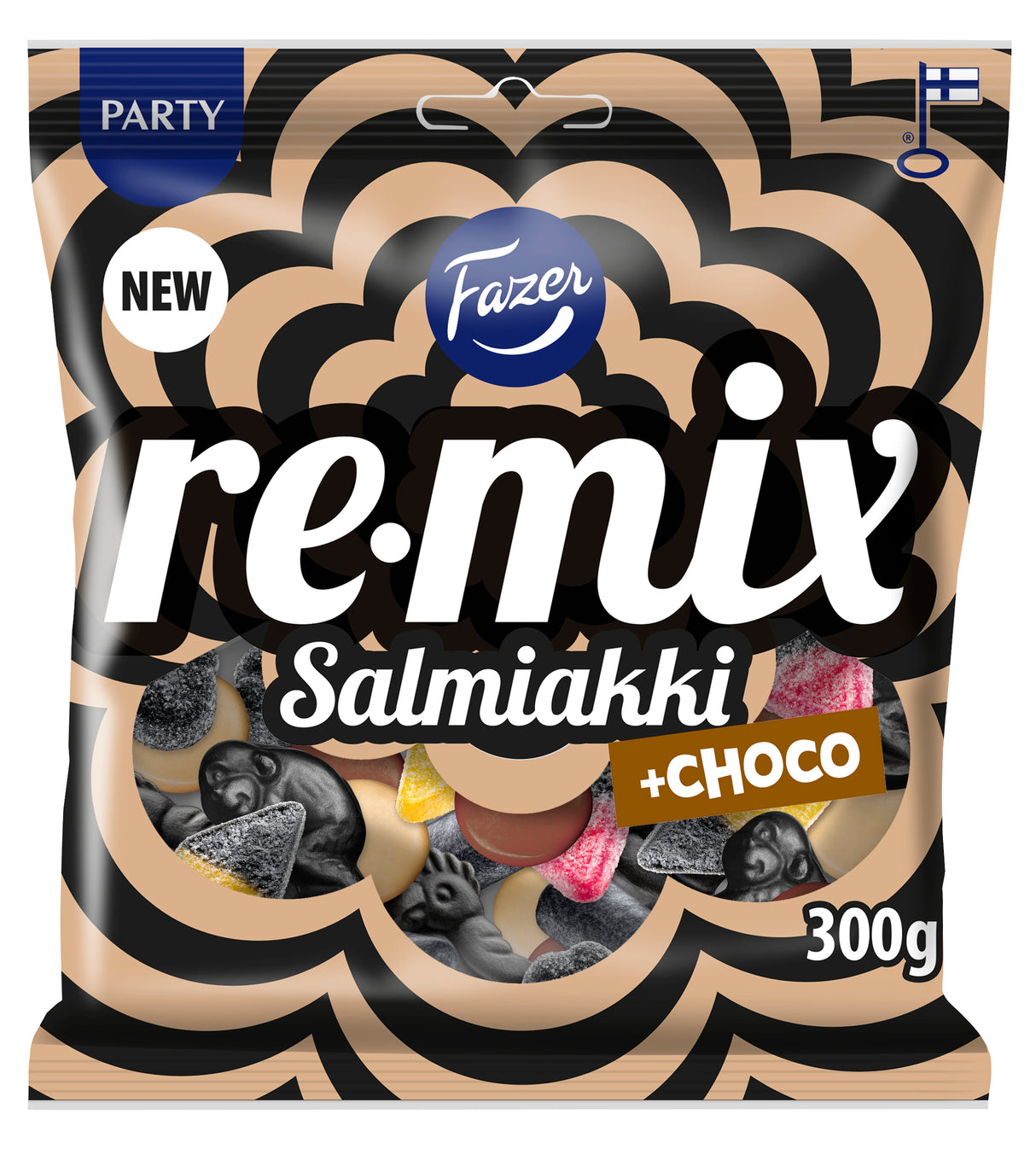 Fazer Remix Salmiakki +choco candy bag 300g