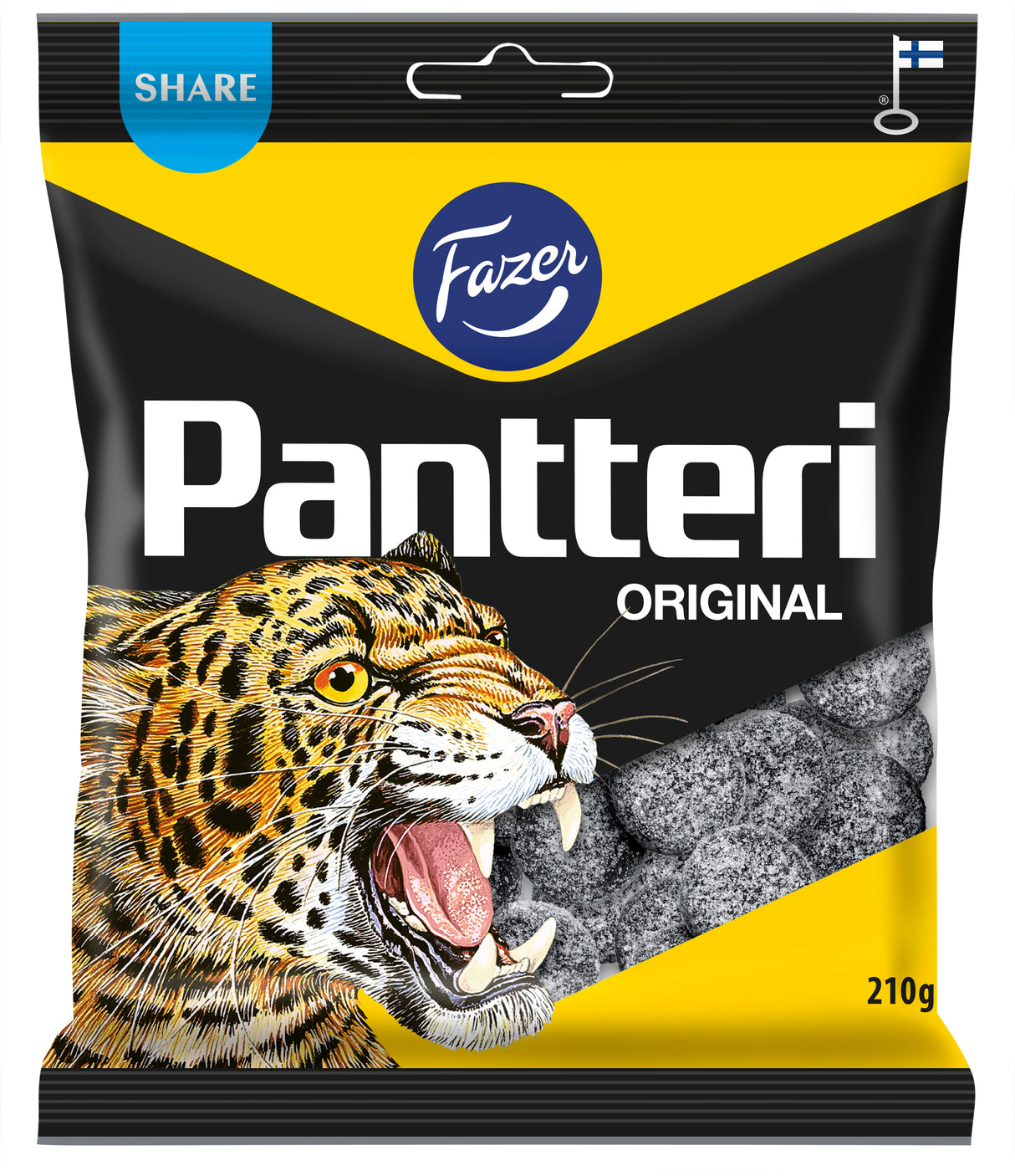Fazer Pantteri salmiakki karkkipussi 210g