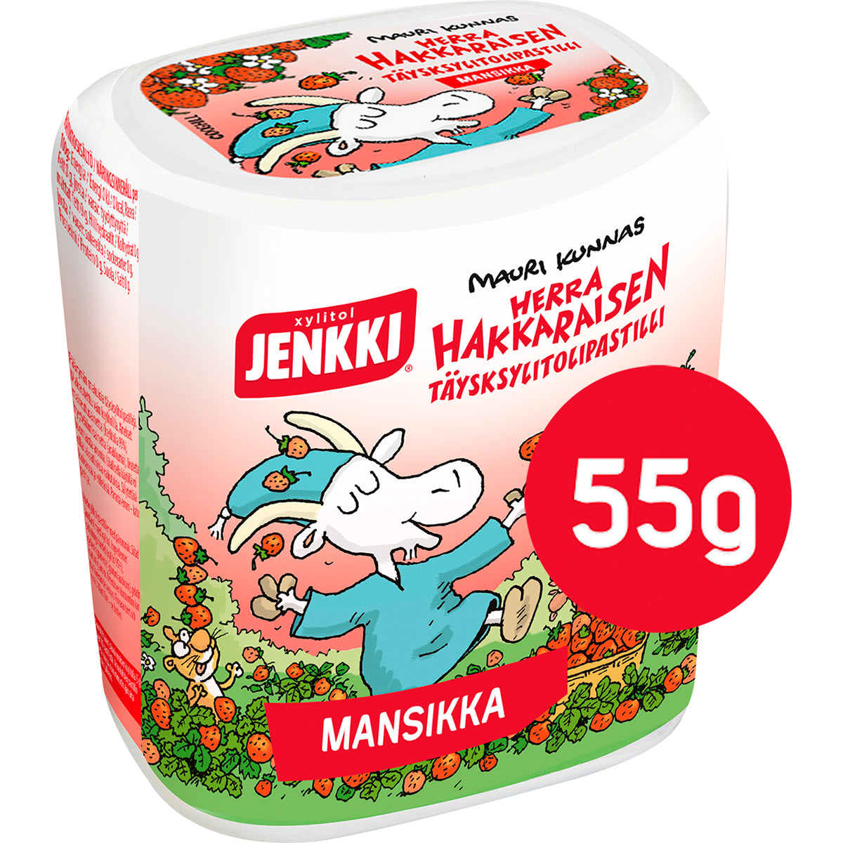 Jenkki Herra Hakkarainen Mansikka full xylitol pastille 55g