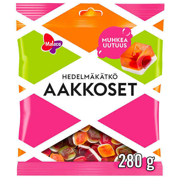 Malaco Aakkoset Hedelmäkätkö confectionery mix 280g