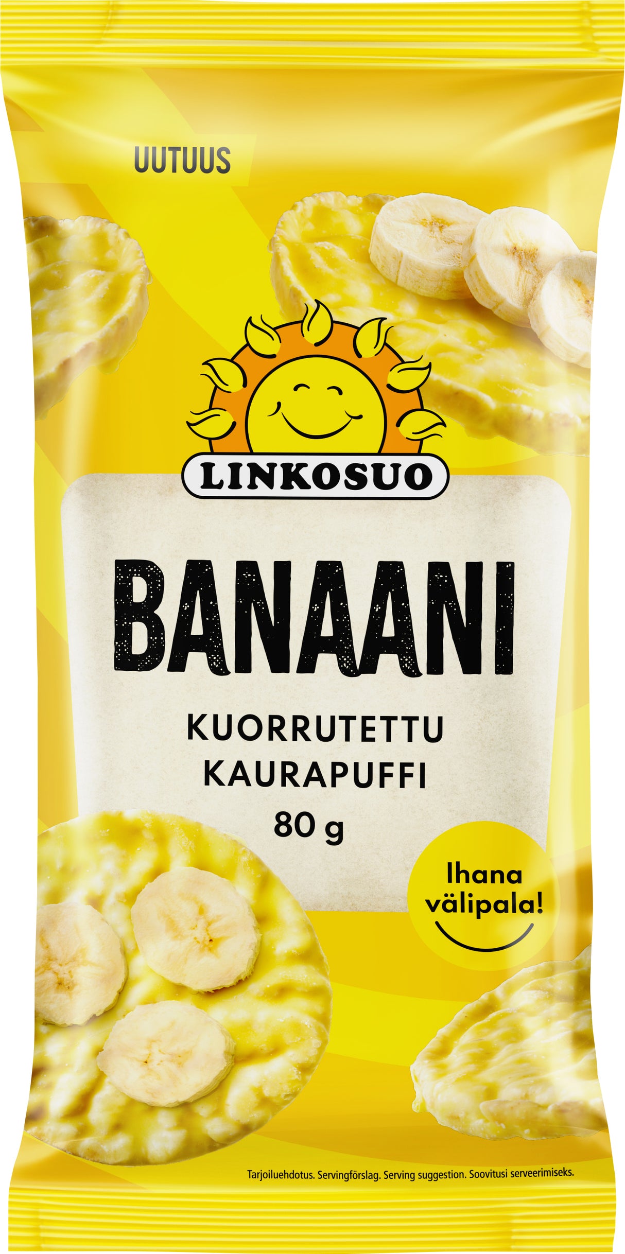 Linkosuo kuorrutettu kaurapuffi banaani 80g