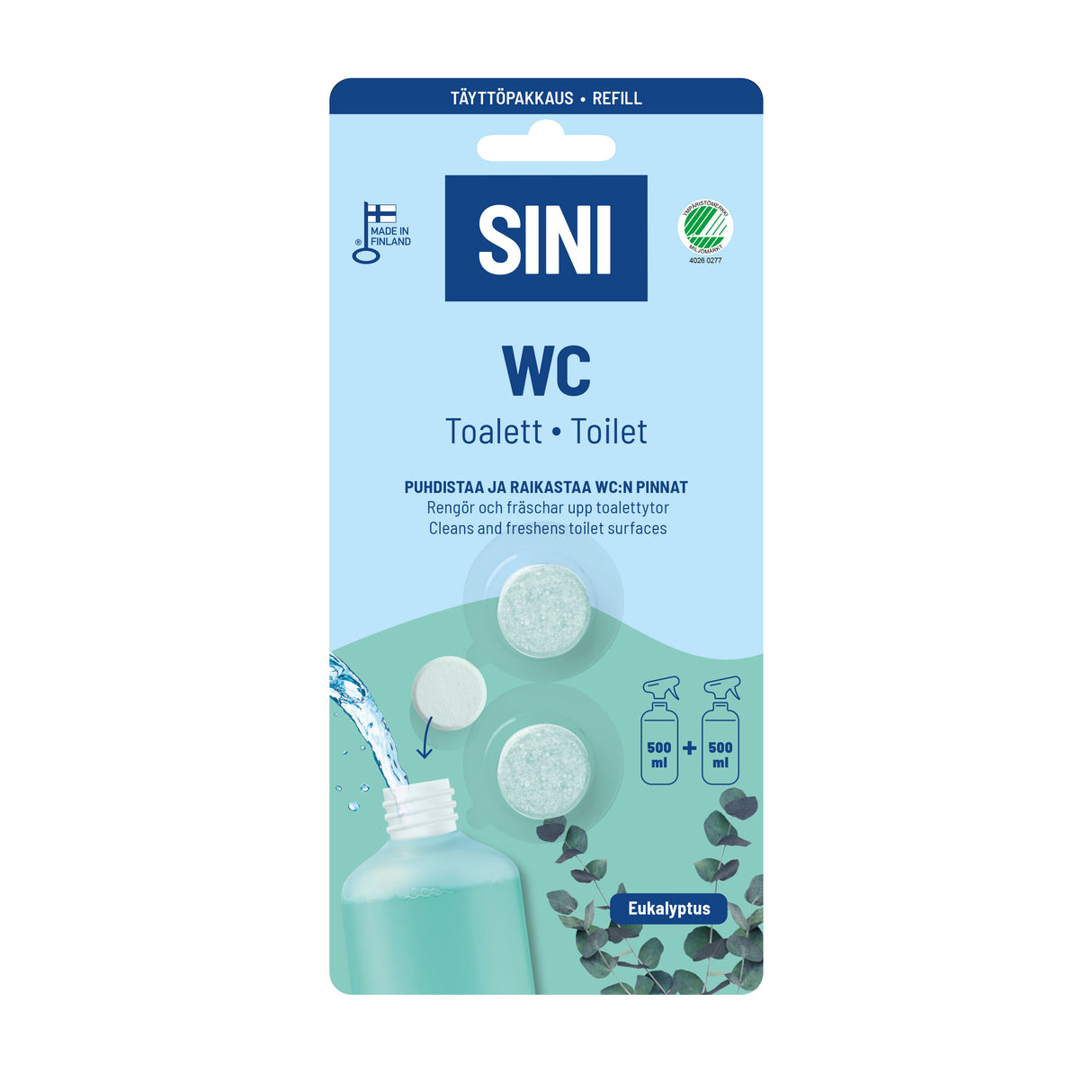 SINI Wc-puhdistusaine täyttöpakkaus – 2 tablettia