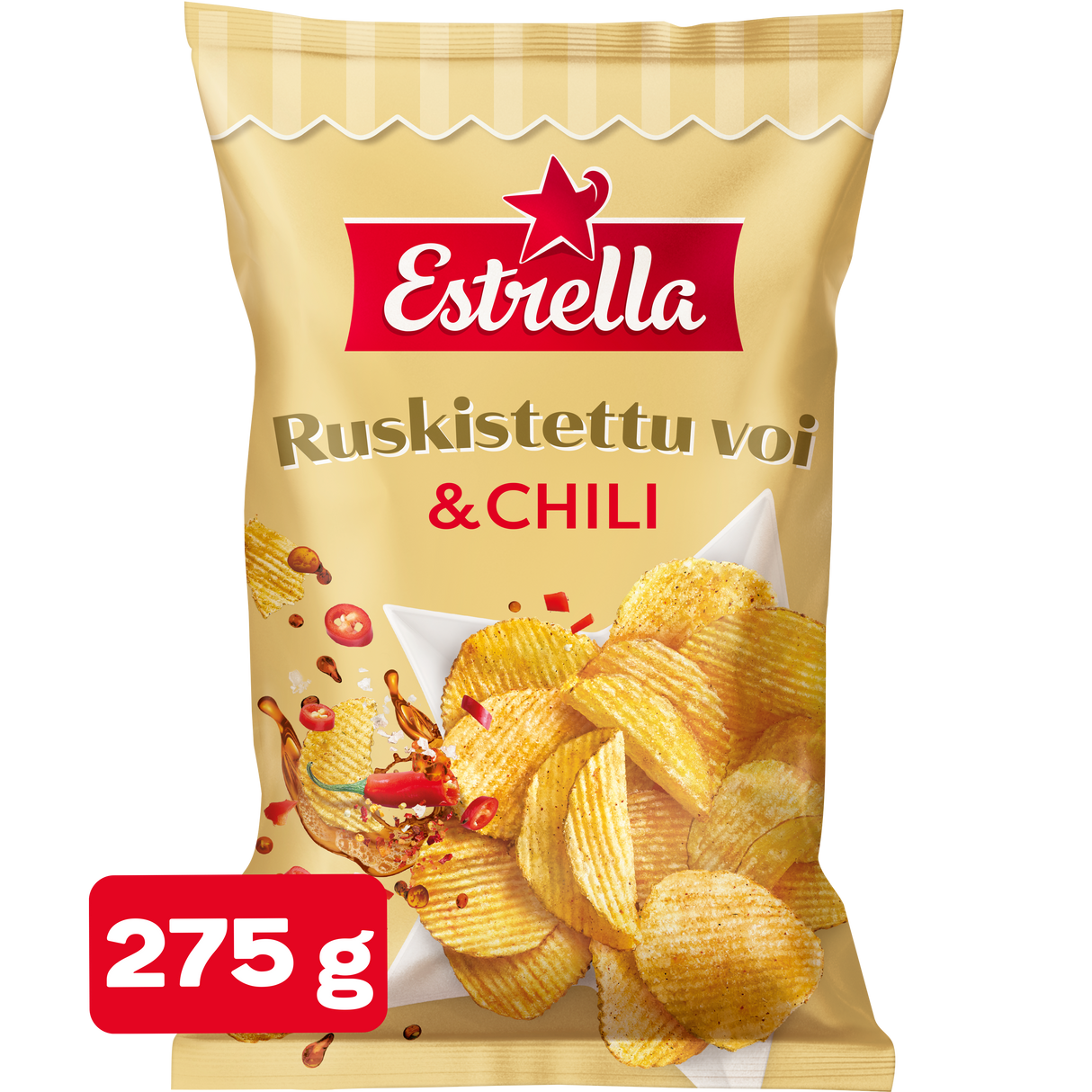 Estrella Ruskistettu voi & Chili sipsi 275g