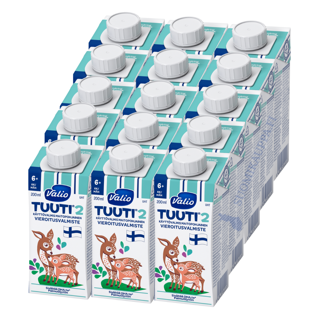 15 x Valio Tuuti 2 maitopohjainen vieroitusvalmiste 200 ml UHT