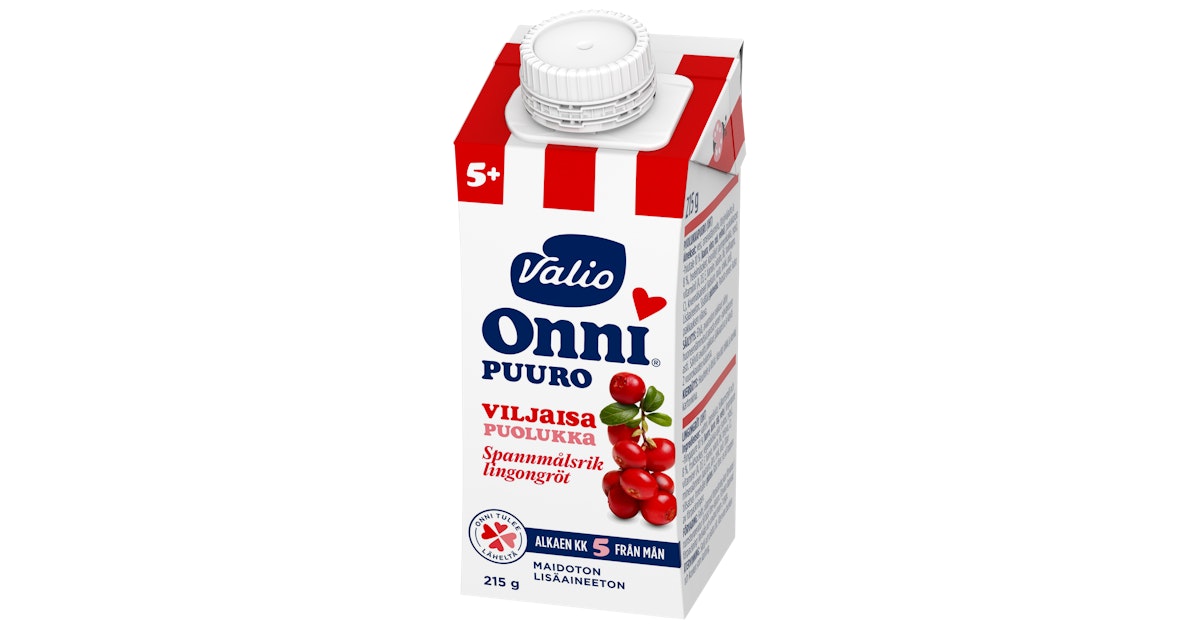 Valio Onni® whole grain lingonberry porridge 215 g UHT (from 5 months) 15pcs