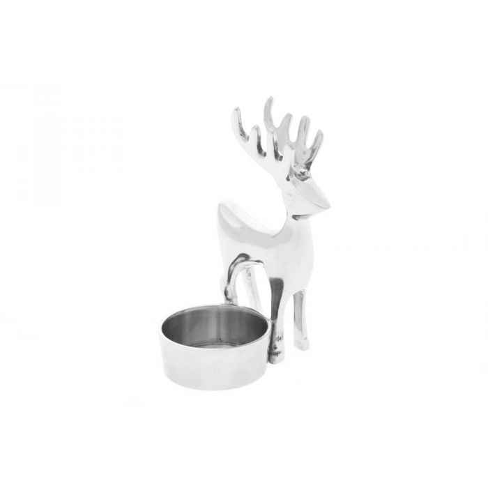 Aurora Borealis Candleholder reindeer shiny 10 cm