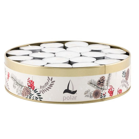 Polar Lämpökynttilä 4h metallirasiassa 57 kpl Punatulkku