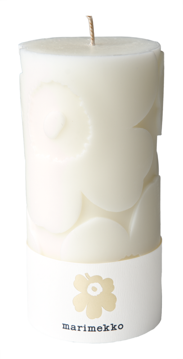 Marimekko Unikko ナチュラルホワイト テーブルキャンドル 1本入り/6.5