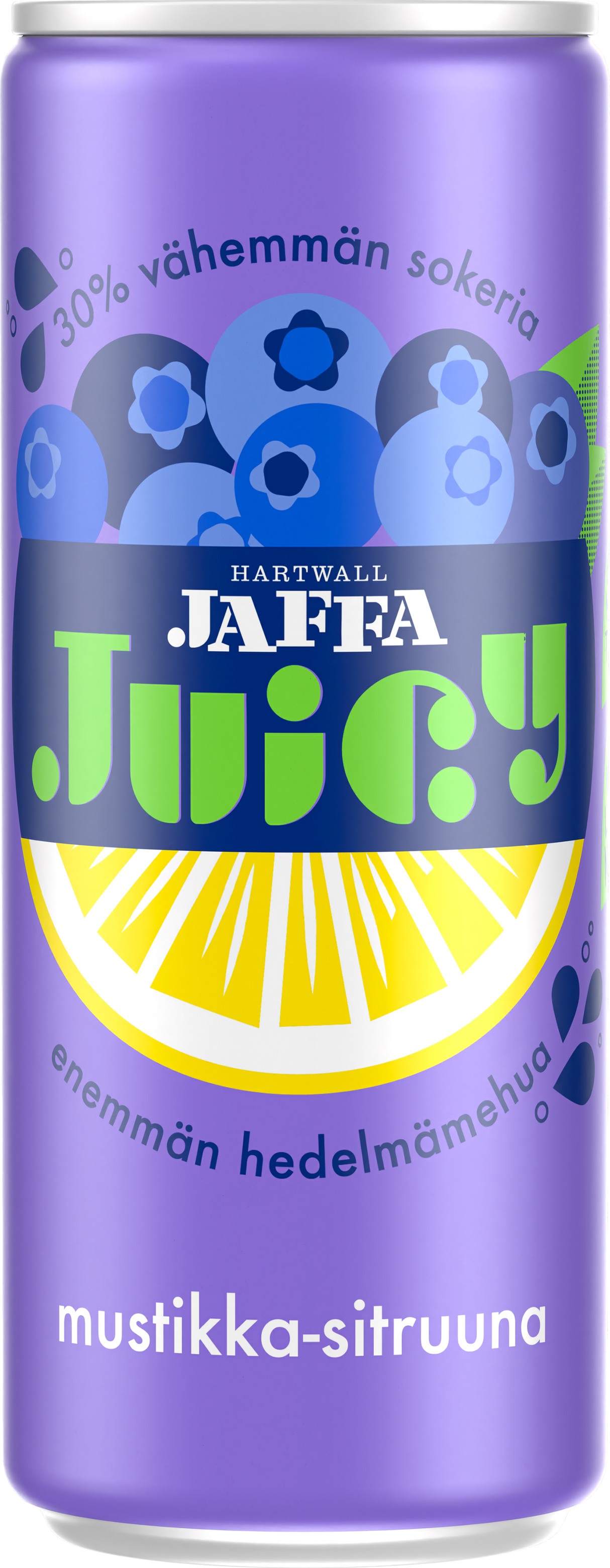 Hartwall Jaffa Juicy Mustikka-Sitruuna soft drink 0,33l