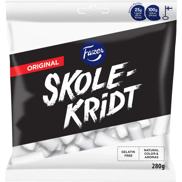 Fazer Skolekridt täyelakritsiraepussi 280g