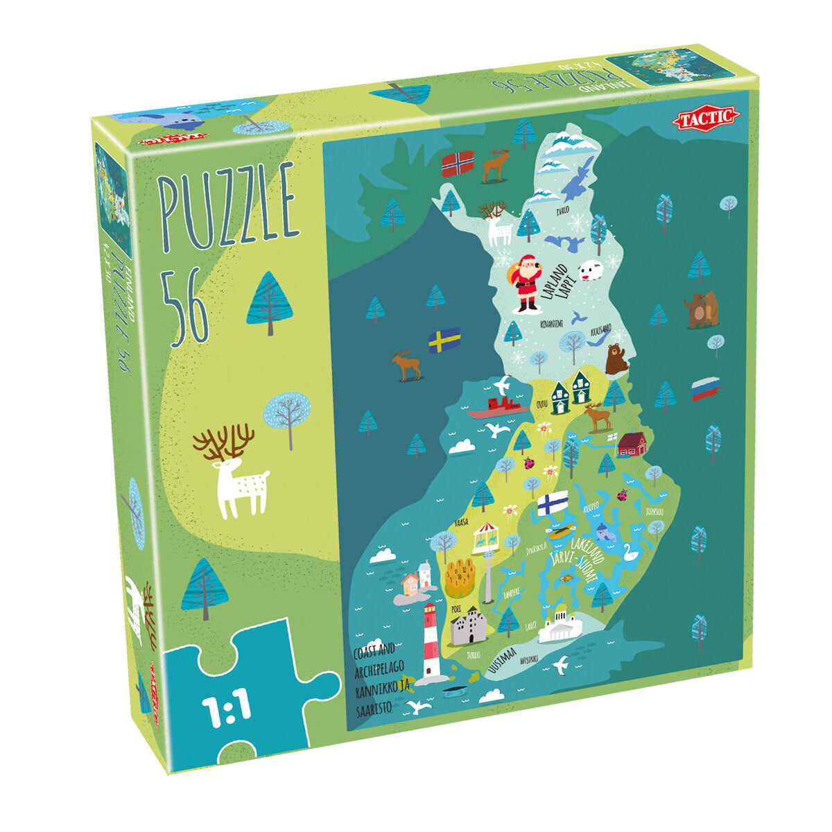 Tactic Puzzle Lovers Finnland Kartenpuzzle 56 Teile Puzzle