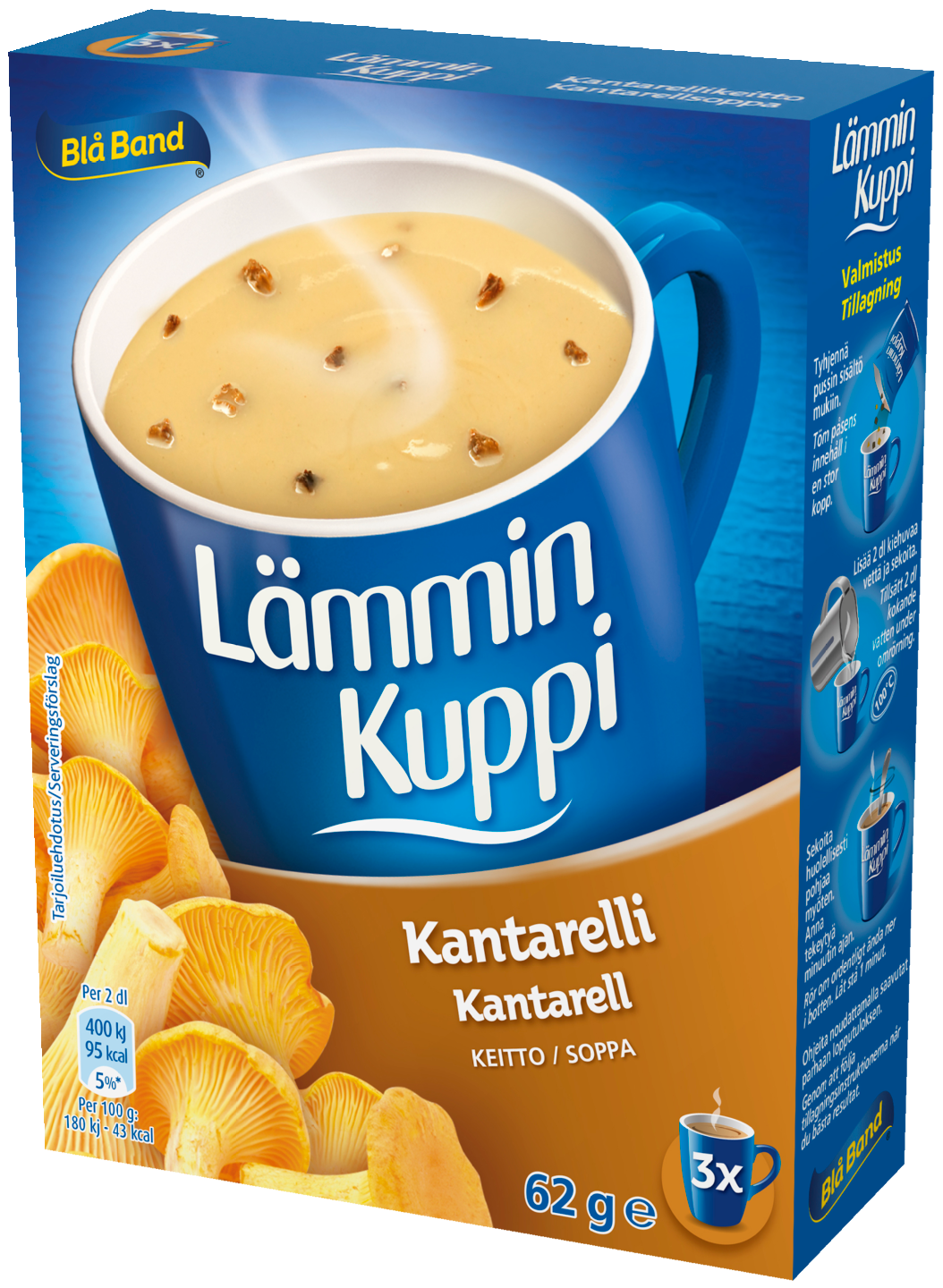 Blå Band Lämmin Kuppi low lactose Chanterelle Soup 3x20g