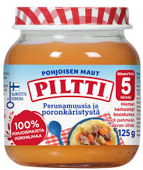 12 x Piltti Northern flavors 125g Mashed potatoes and reindeer stew baby meal 5 months