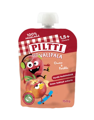 6 x Piltti Iso Snack 150g Apple-Peach 2+ years sachet