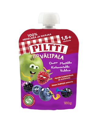 6 x Piltti Iso välipala 150g 1,5+ vuotta omena mustikka karhunvatukka vadelma