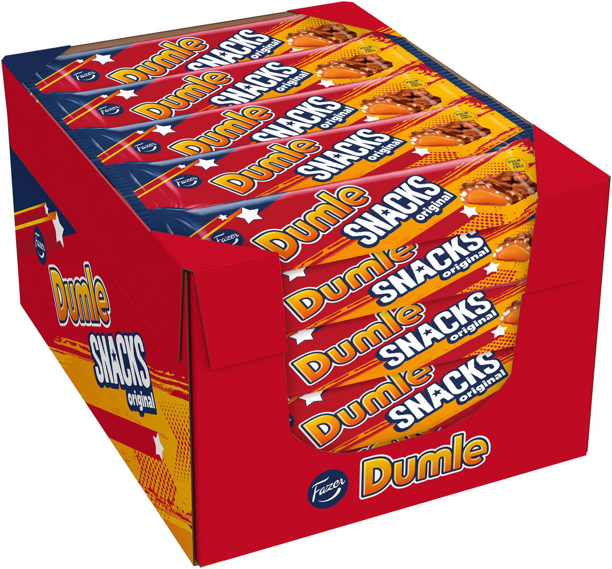 25 x Fazer Dumle Snacks toffee suklaapatukka 40g LAATIKKO