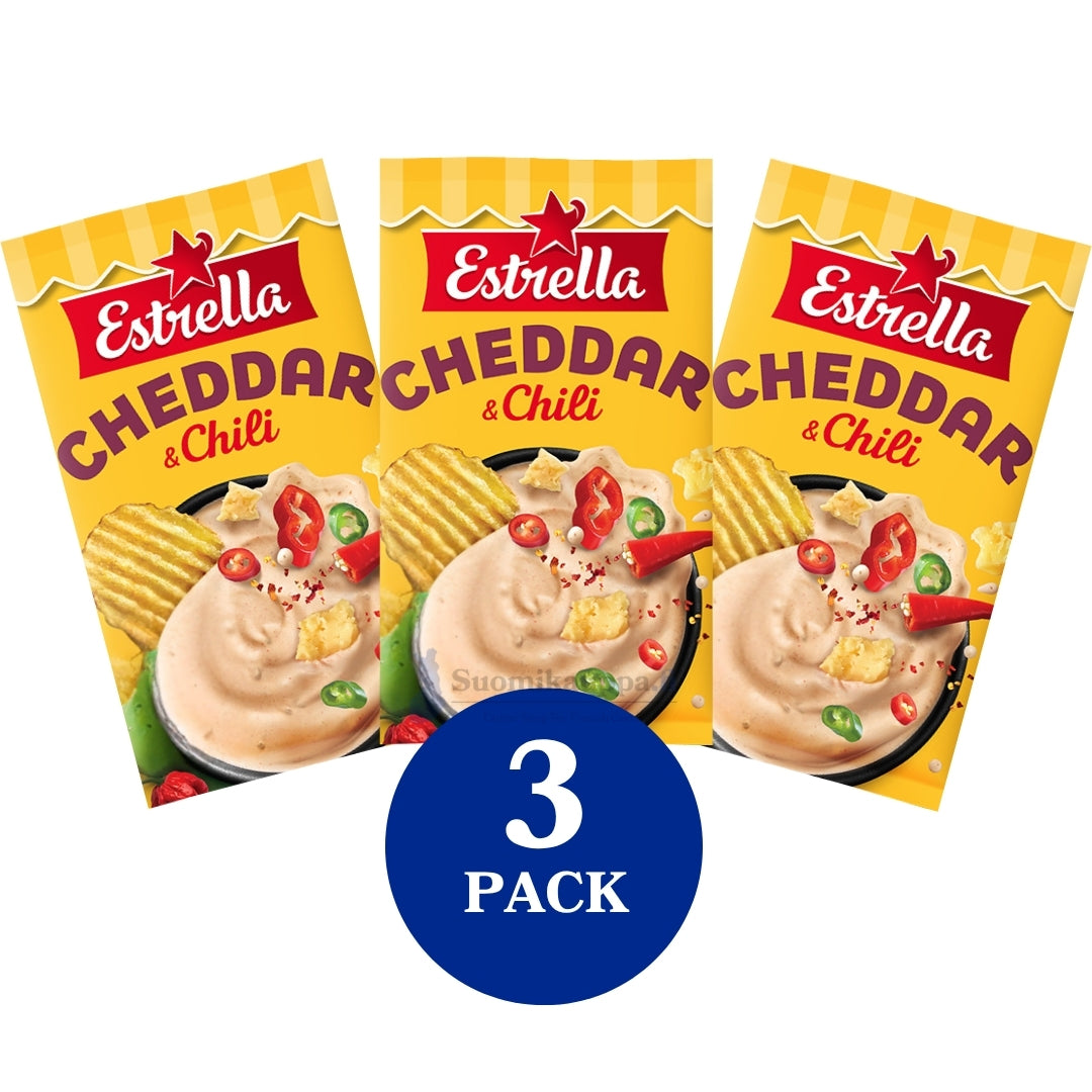 Estrella Cheddar & Chili Dippiseos 16g 3-PACK