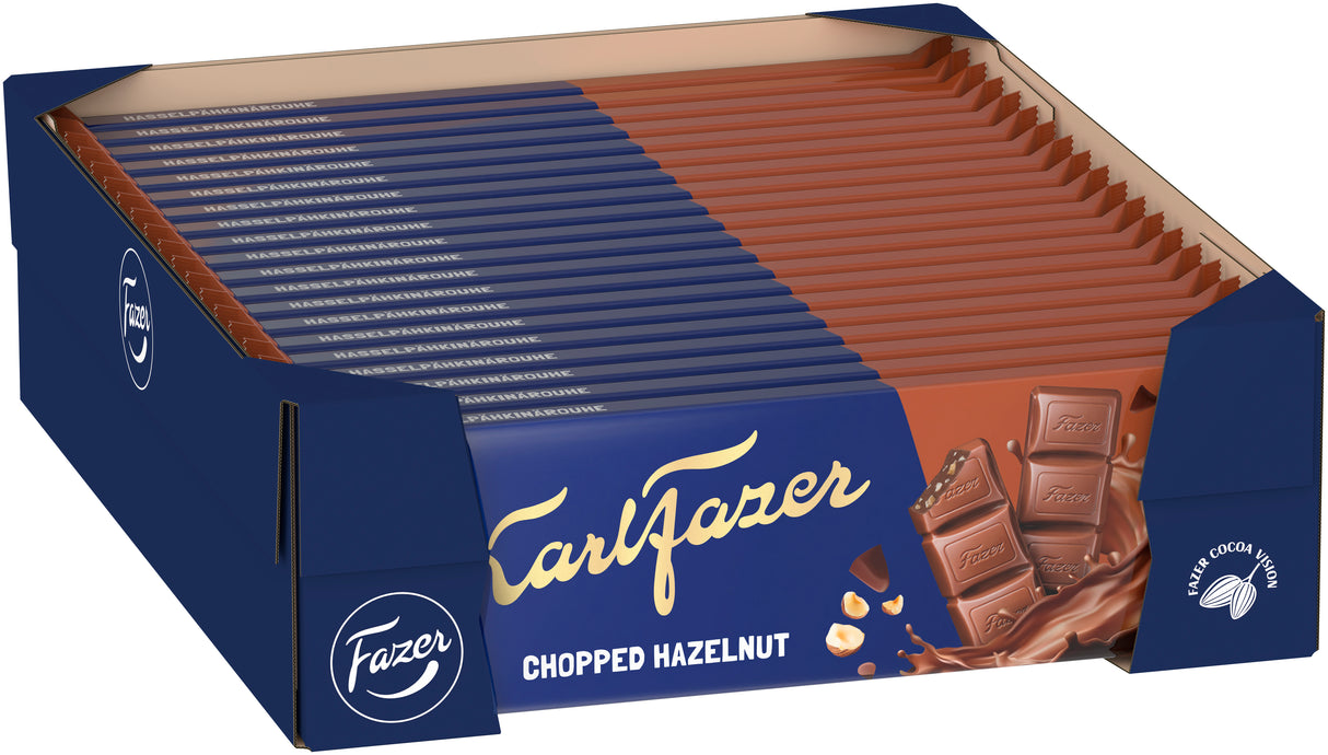 20 x Karl Fazer Hasselpähkinärouhe suklaalevy 95g LAATIKKO