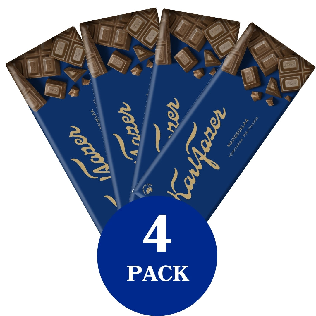 Karl Fazer Milk Chocolate Bar 180g 4-PACK