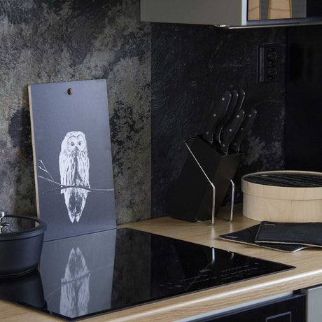 Miiko cutting board black, owl