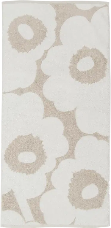 Marimekko Unikko -käsipyyhe 50 × 70 cm, beige. valkoinen
