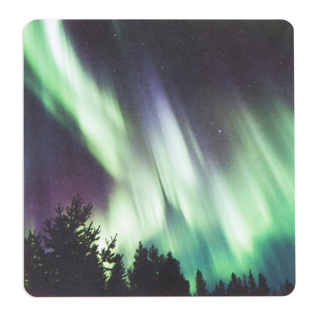 Miiko glass coaster, northern lights