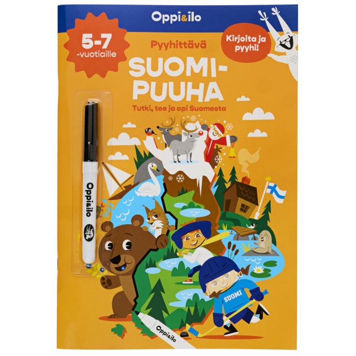 Oppi&ilo - Wipe-Clean Finland Activity Book 5-7 years