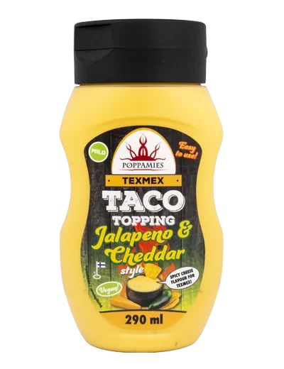 Poppamies Texmex Taco Topping Jalapeno & Cheddar Stil kryddsås 290ml