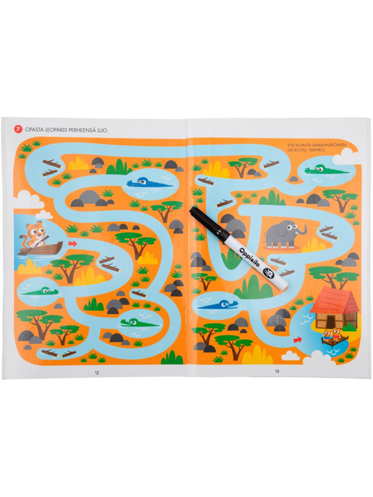 Oppi&ilo - Torkbar REITTER OCH SOKKELBÖCKER - aktivitetsbok 3-4 år