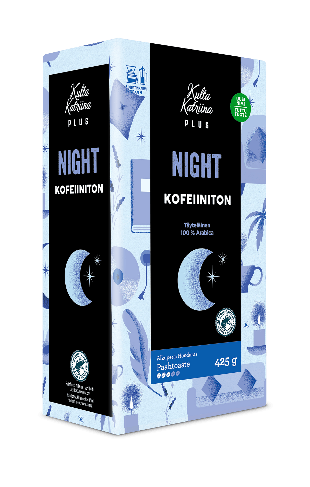 Kulta Katriina Plus Night kofeiiniton suodatinkahvi RAC 425g