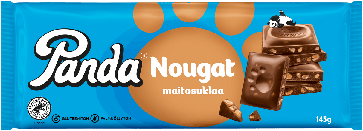Panda nougat maitosuklaalevy 145g