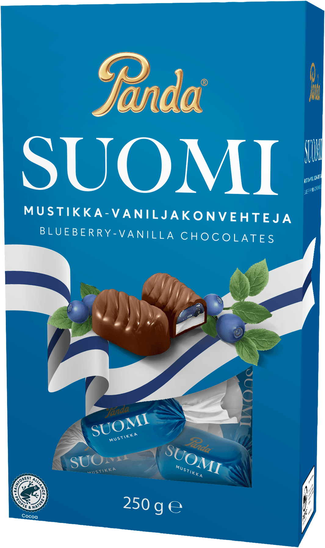 Panda Suomi Blaubeere Vanille Schokoladenpraline 250g