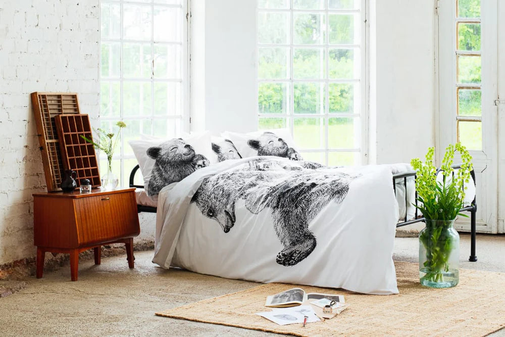 Finlayson Karhu och igelkott Pussilakanasett 150x210cm