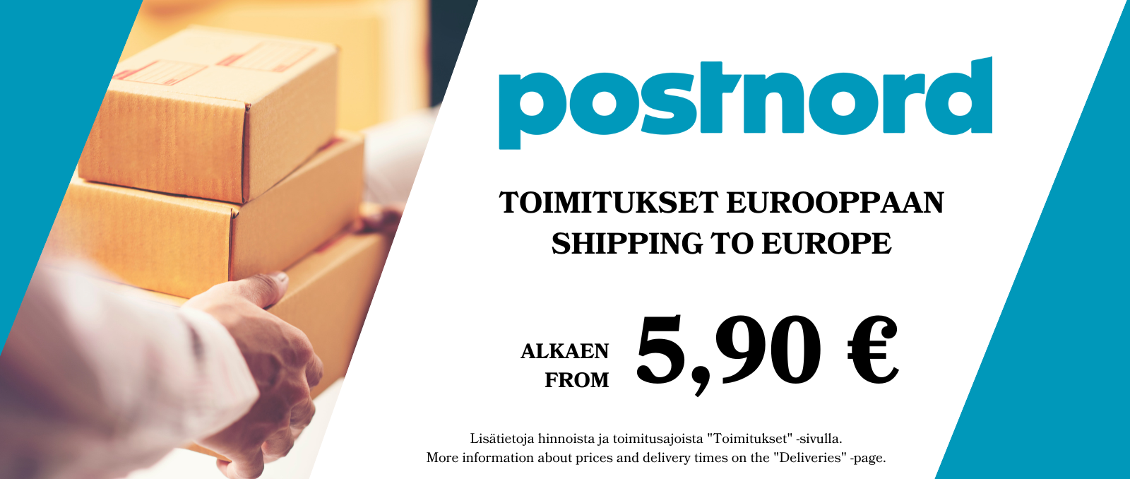 PostNord toimitukset Eurooppaan alkaen 5,90€