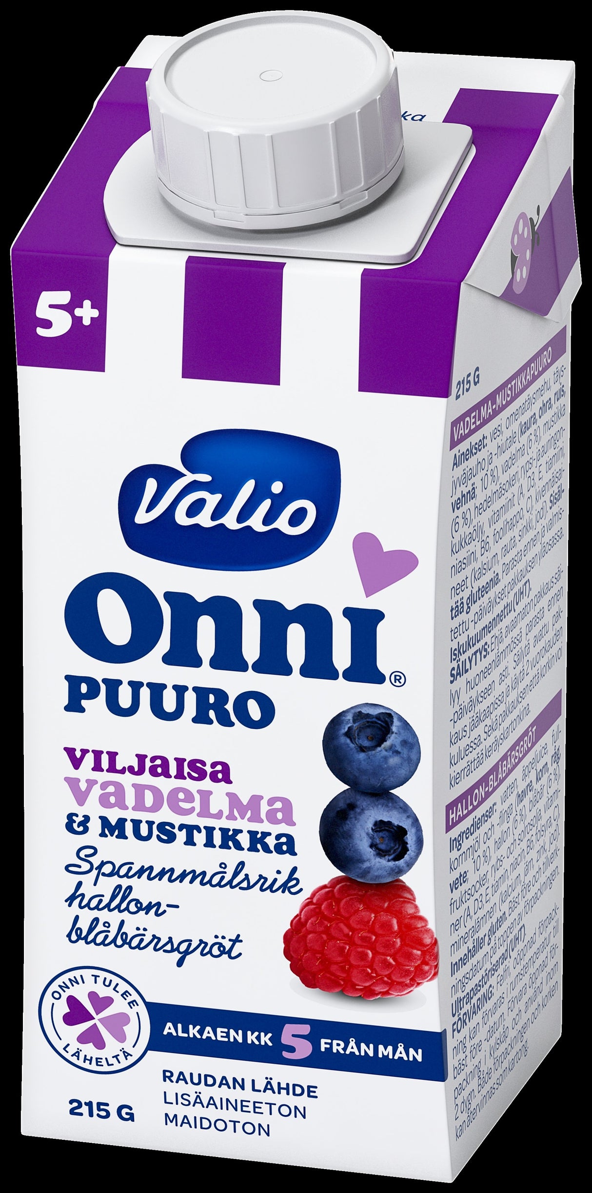 Valio Onni® raspberry-blueberry porridge 215 g UHT (from 5 months) 15pcs