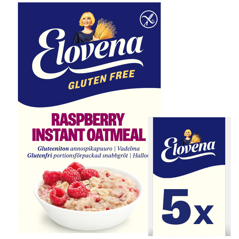 Elovena 200g glutenfri hallon portionshavregryn