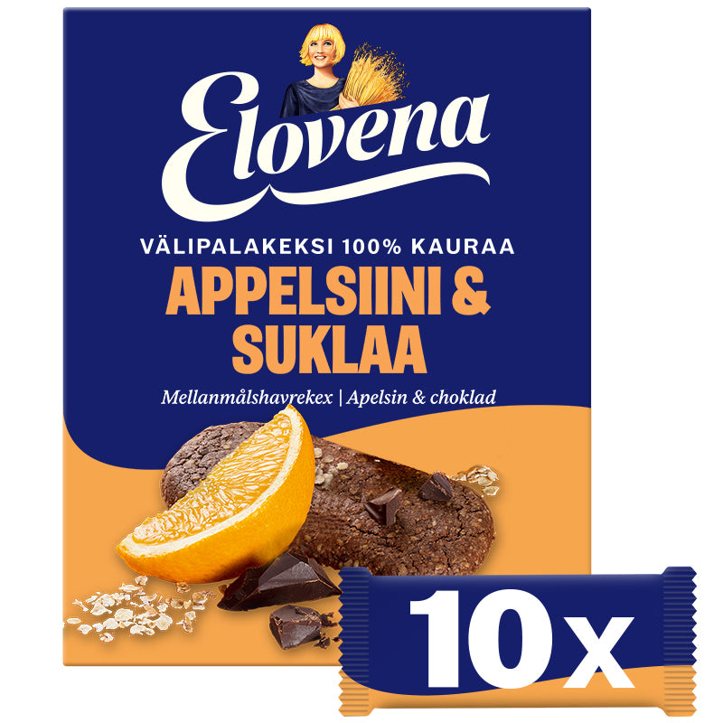 Elovena 10x30g Apfel-Schokolade Vollkorn Snackkeks 100% Hafer