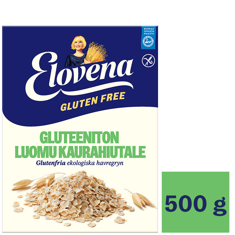 Elovena 500g gluteeniton luomu täysjyväkaurahiutale