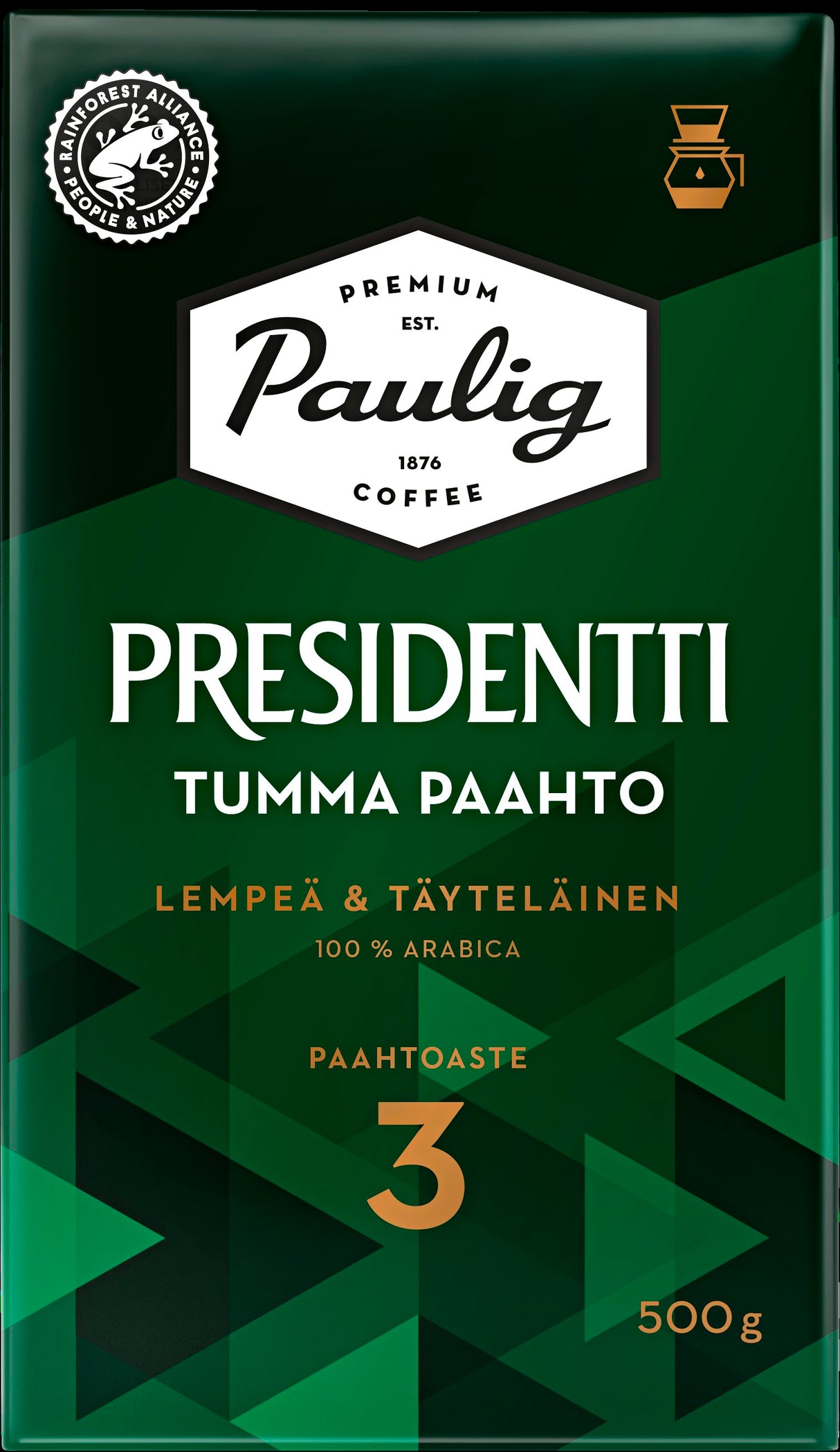 Paulig Presidentti Tumma Paahto kahvi suodatinjauhatus 500g