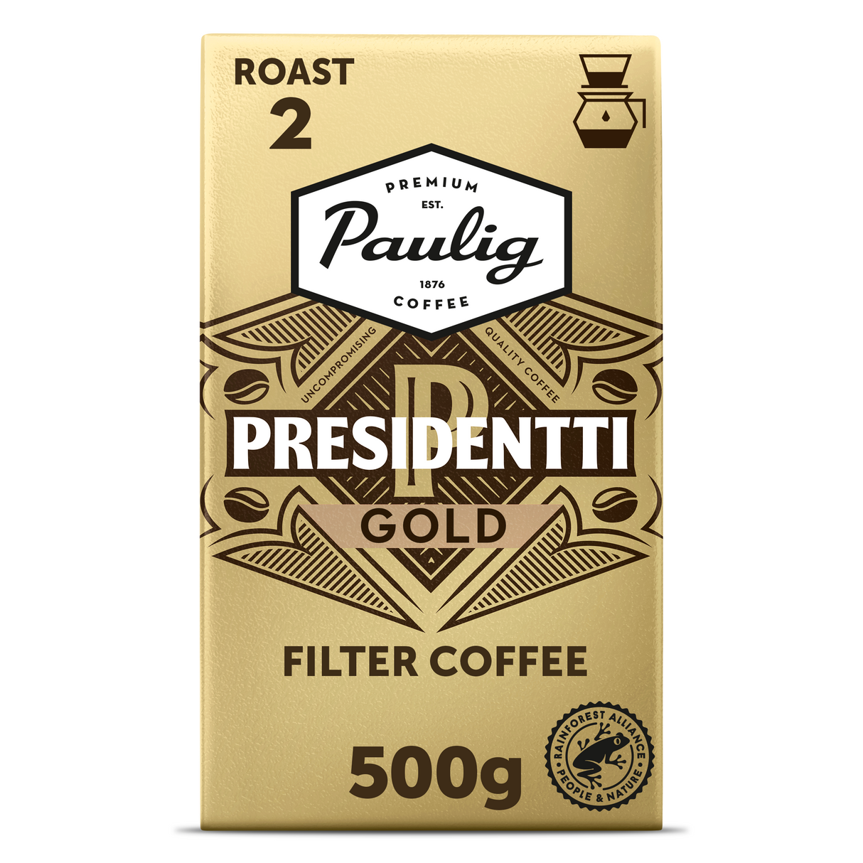 Paulig Presidentti Gold kahvi suodatinjauhatus 500g