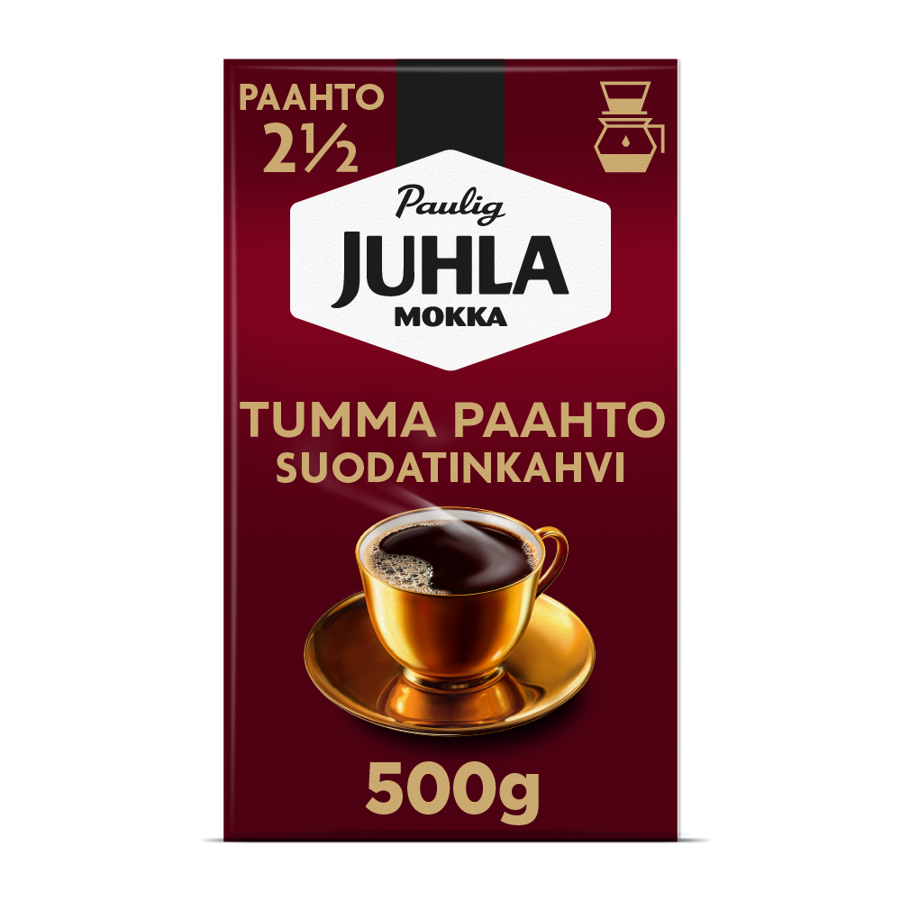 Paulig Juhla Mokka Tumma Paahto kahvi suodatinjauhatus 500g