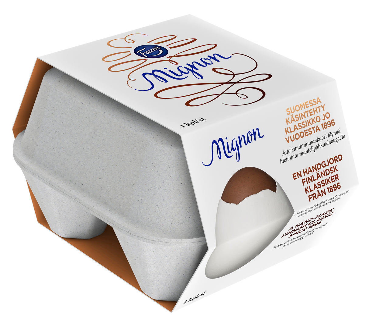 Fazer Mignon nougat chocolate egg in a real eggshell 4x52g